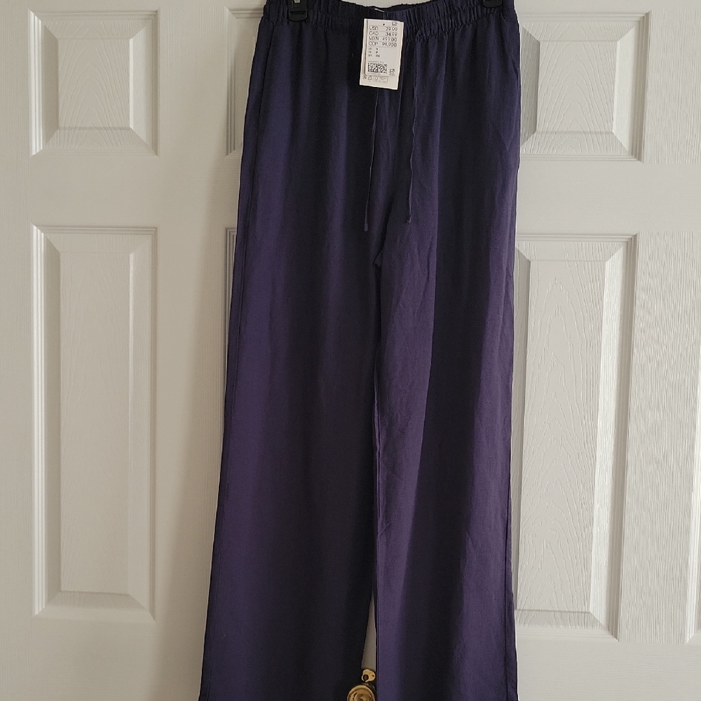 H&M Dark Blue Wide Leg Pants